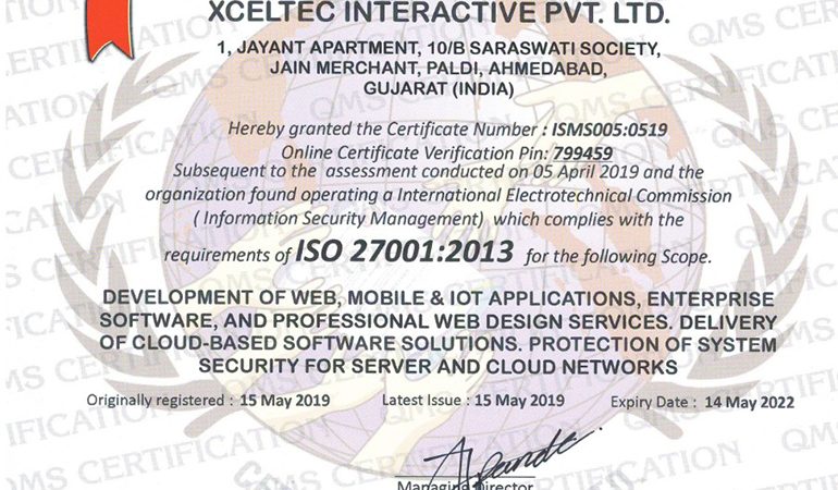 XcelTec – ISO 270012013 Certified Company XcelTec – ISO 270012013 Certified Company