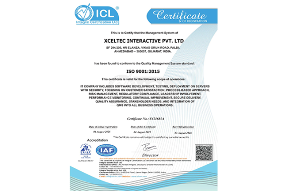 Xceltec Renews ISO 9001:2015 Certification—Commitment to Quality Redefined