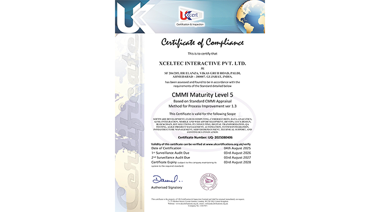 Xceltec Achieves CMMI Maturity Level 5 Certification Renewal